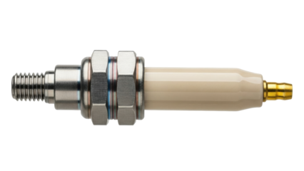 Isolated spark plug motor engine component, ignition system for gasoline and fuel combustion