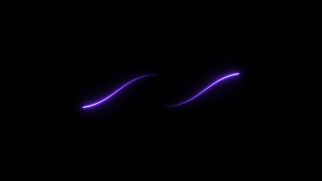 Abstract Neon Wave On Black Background light Laser Beam line abstract background. Moving and glowing neon lines animated.
