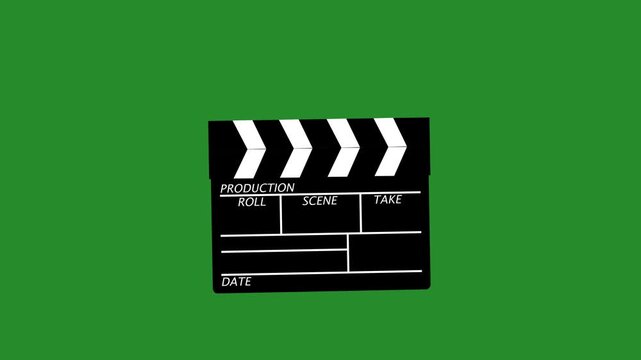 clapperboard icon sign animation, movies marking action clapperboard sign animated.