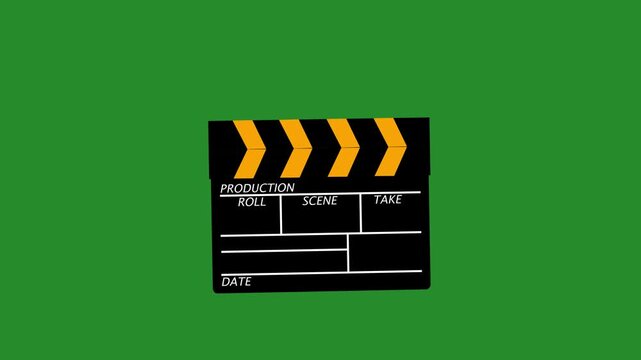 clapperboard icon sign animation, movies marking action clapperboard sign animated.