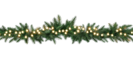 Christmas Garland with Frosted Tips and Lights pine