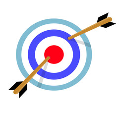 Dart Hitting Bullseye of Target