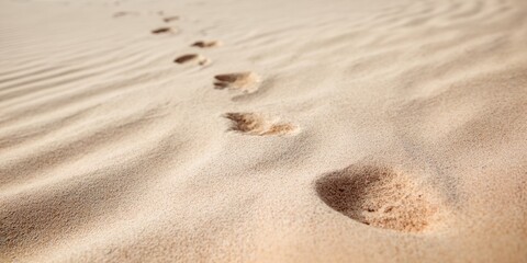Sandy beach with footprints in the sand