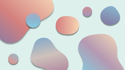 3D illustration of a background pattern featuring colorful Easter eggs and heart symbols with blue water drop shapes and circular art signs