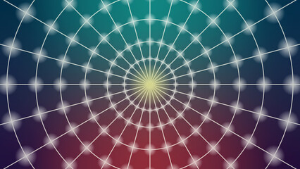 An abstract green background featuring a digital grid and circular radar lines that create a high-tech motion tunnel design