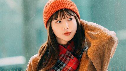 冬のファッションの女性