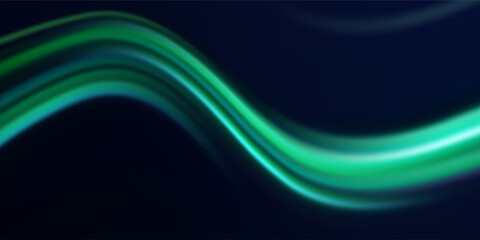 Neon stripes in the form of drill, turns and swirl. Speed of light concept background. Abstract background rotational border lines.