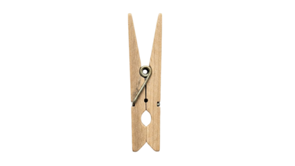 Simple wooden clothespin isolated view perfect for crafts and design projects isolated on transparent background