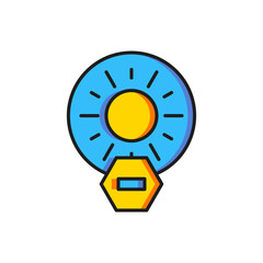 Color No direct sunlight icon isolated on white background. Flat filled outline style with shadow. Vector