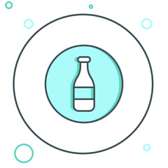 Line Bottle icon isolated on white background. Colorful outline concept. Vector