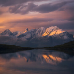 sunset over the lake