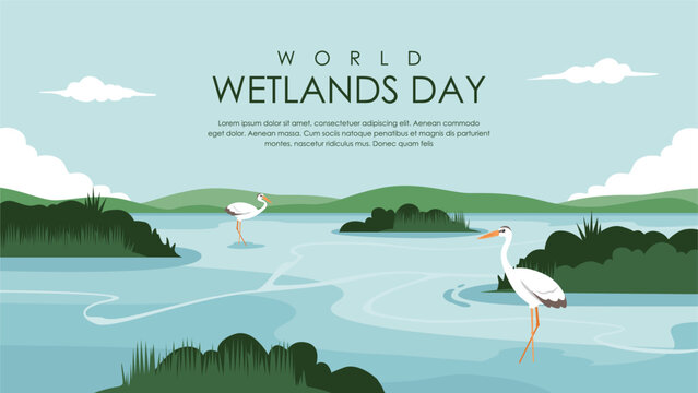 vector world wetlands day background template