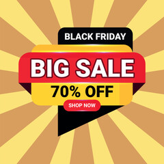 Black Friday big sale banner design for a discount offer new business strategy and quality service plan