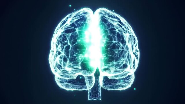 Artificial intelligence brain glowing with interconnected network