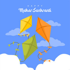 vector makar sankranti poster design template