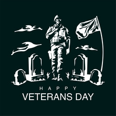 vector veterans day poster template
