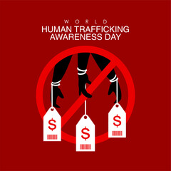 vector human trafficking awareness day poster template