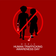 vector human trafficking awareness day poster template