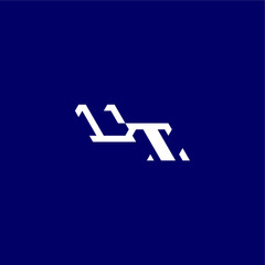 monogram modern logo initial esport concept design LT minimalist techno style letter