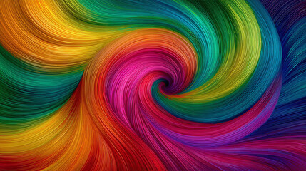 A mesmerizing vortex of vibrant colors swirls in an artistic display. The spectrum of hues creates an illusion of movement and depth