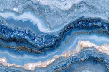 blue and gold agate mineral slice texture with natural wavy lines and granular details