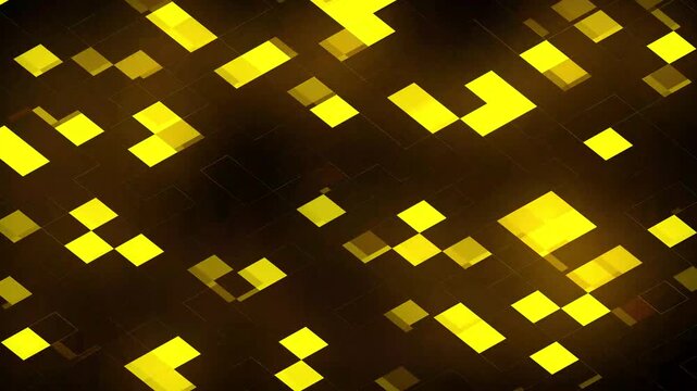 Abstract geometric square pattern background with yellow lines in a seamless decorative design