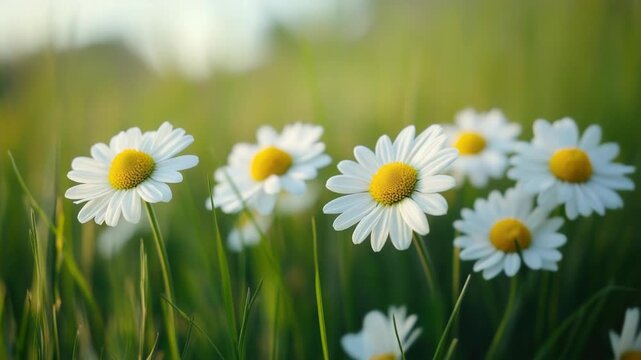 Video A bouquet of white and yellow flowers growing wild in a sunny meadow, great for spring or garden themed