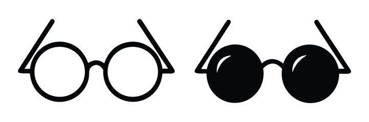 glasses vector icon, eyeglass sign, sunglasses sign and symbol