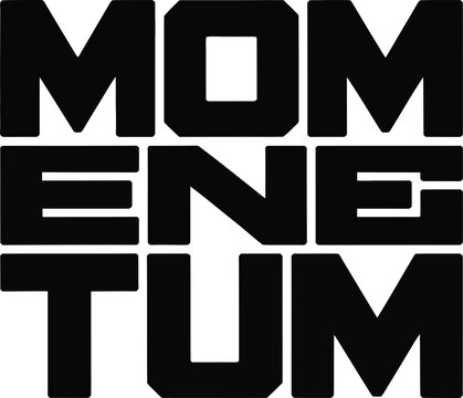 Naklejki Black text momentum on white background momentum text typography
