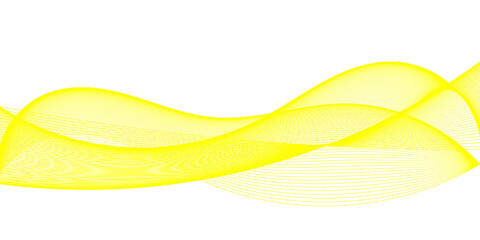 A flowing abstract design featuring translucent yellow wavy lines on a clean white background, creating a sense of movement and modern elegance.