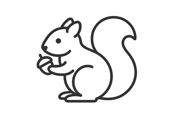 Happy squirrel holding a single acorn in its paws