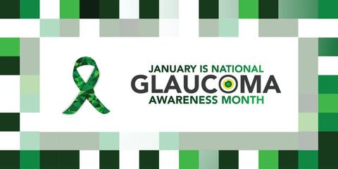 Glaucoma awareness month is observed every year in January, is a group of eye conditions that damage the optic nerve, the health of which is vital for good vision. Vector illustration	