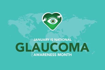 Glaucoma awareness month is observed every year in January, is a group of eye conditions that damage the optic nerve, the health of which is vital for good vision. Vector illustration	