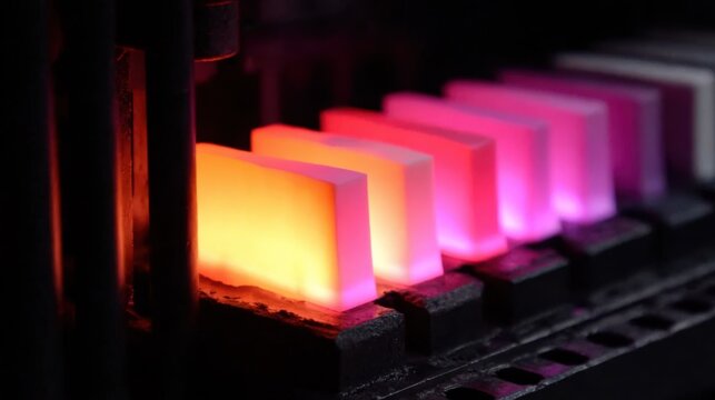 Medium shot capturing close monitoring of material flow rates inside a rotational molding chamber for consistent wall thickness in plastic manufacturing