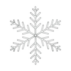 3D silver snowflake illustration. PNG with transparent background.	