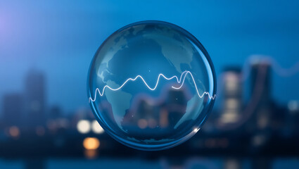 Generative AI Depiction of a Modern Globe with Data Analytics and Dynamic Neural Networks