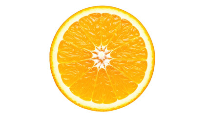 Fototapeta premium Fresh orange slice isolated on transparent background