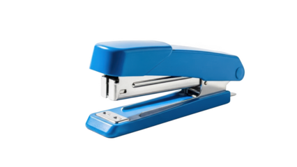 Blue office stapler isolated on transparent background
