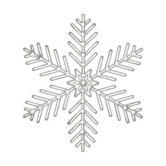 3D silver snowflake illustration. PNG with transparent background.	