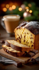 Christmas cake with nuts and raisins