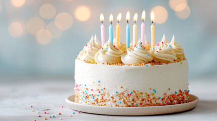 Birthday cake with candles