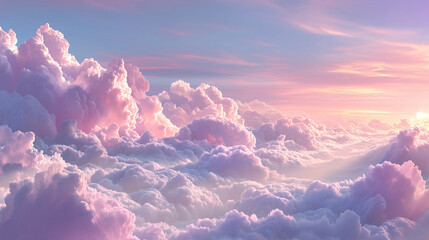 Pink clouds with a sunset