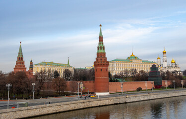 Iconic view of the Moscow Kremlin and the river