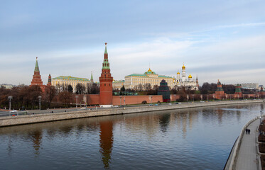 Iconic view of the Moscow Kremlin and the river
