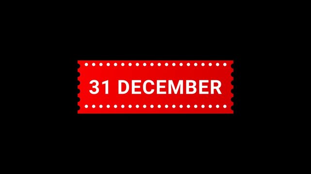 31 December Red Banner Animation with Page Turn Effect