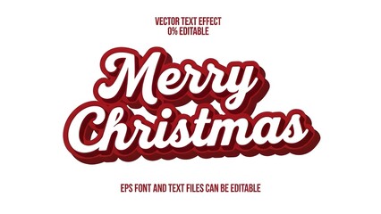 Merry christmas text effect isolated on white