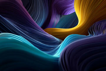 Abstract flowing waves of vibrant colors with a soft texture