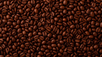 Macro Close up of Dark Brown Coffee Beans Full Frame Wallpaper.
