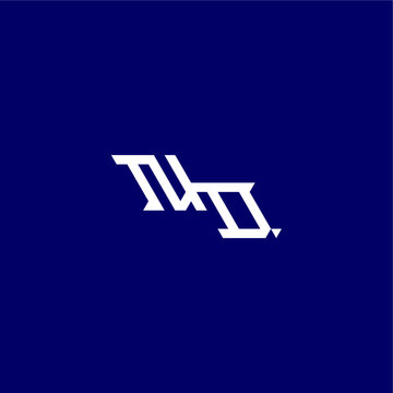 monogram modern logo initial esport concept design ND minimalist techno style letter