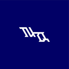 monogram modern logo initial esport concept design NQ minimalist techno style letter